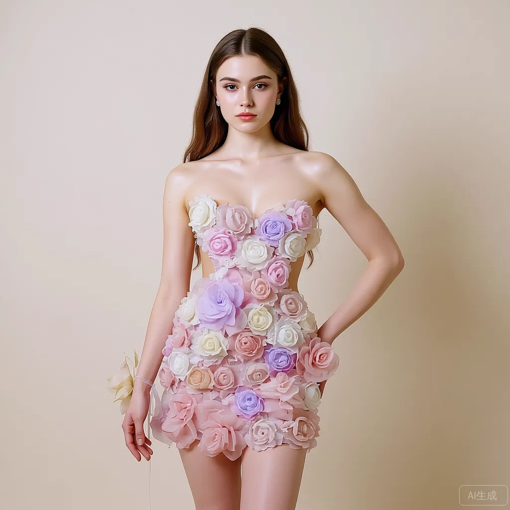 Ruched Dress Mini - 3D Floral Organza Mini Dress Strapless