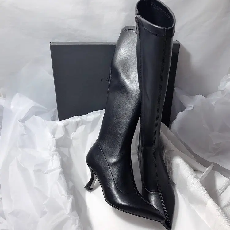 Women'S Fashion Winter 2025 - Designer Pointed Toe Women Stretch Knee-High