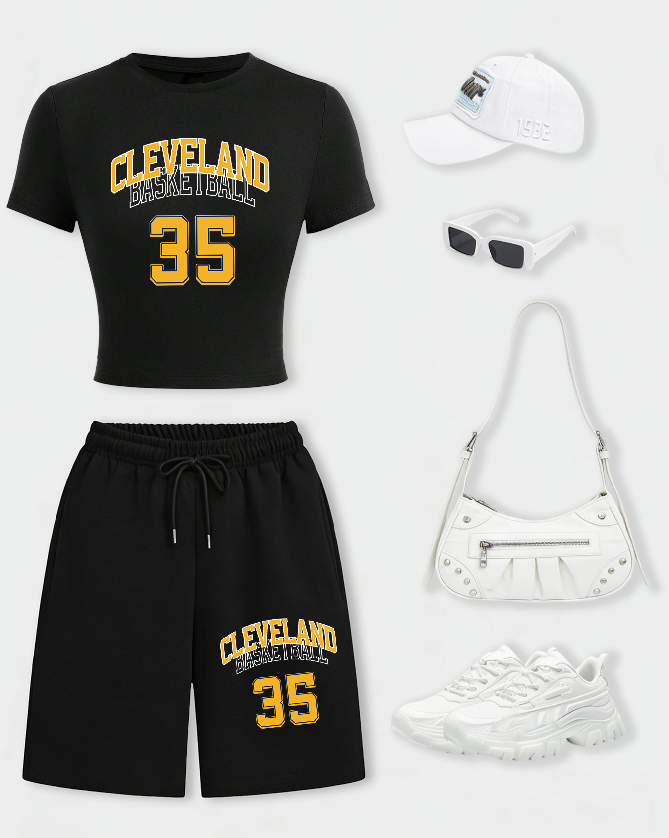 Crop Top Women - Cleveland Basketball 35 Women Crop T