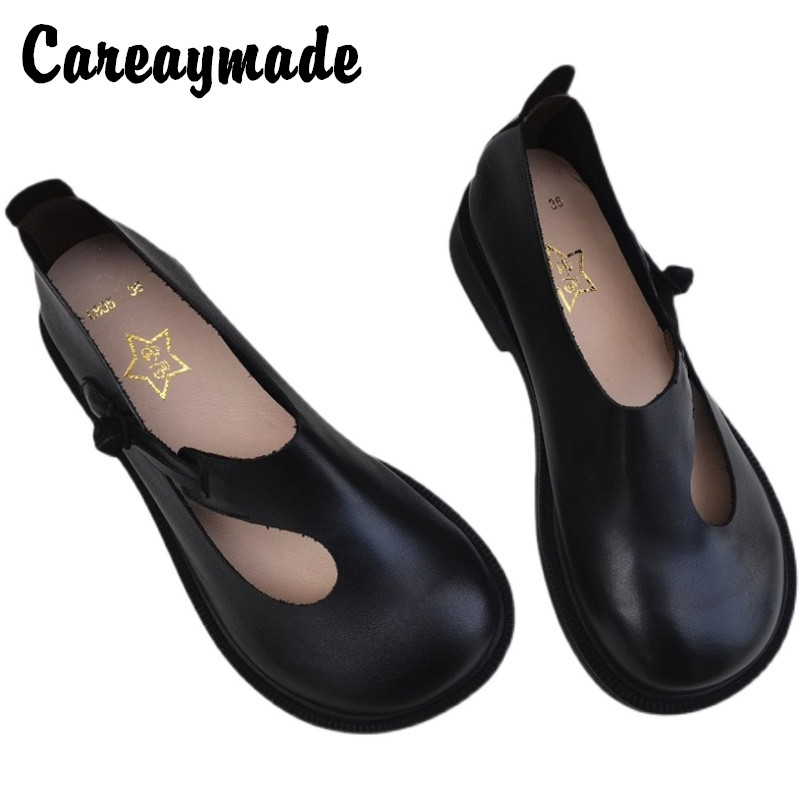 Women'S Fashion Shoes - Careaymade-Genuine leather big shoes retro national