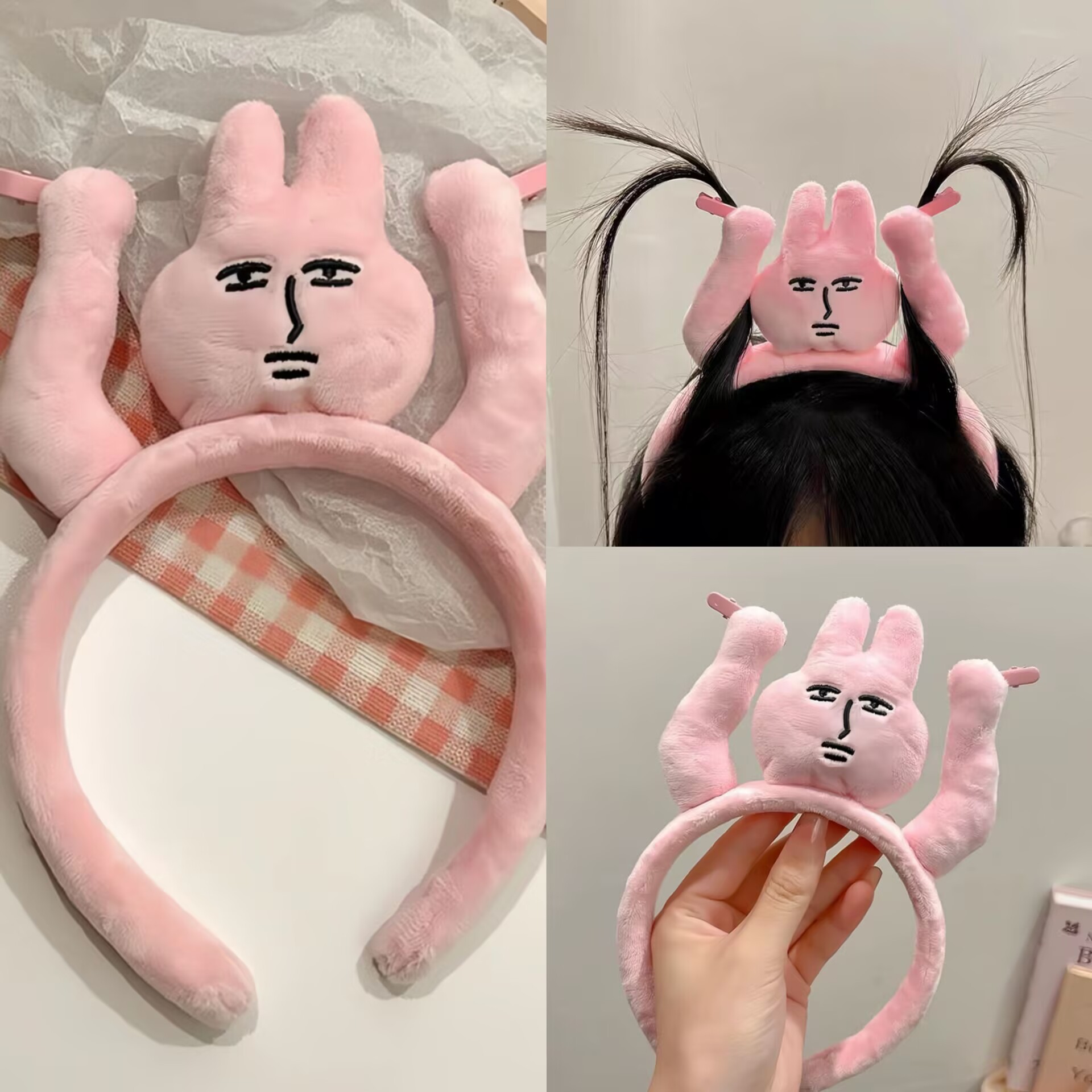 Women Fashion Fun - 1pc Cute Pink Rabbit Ear Headband