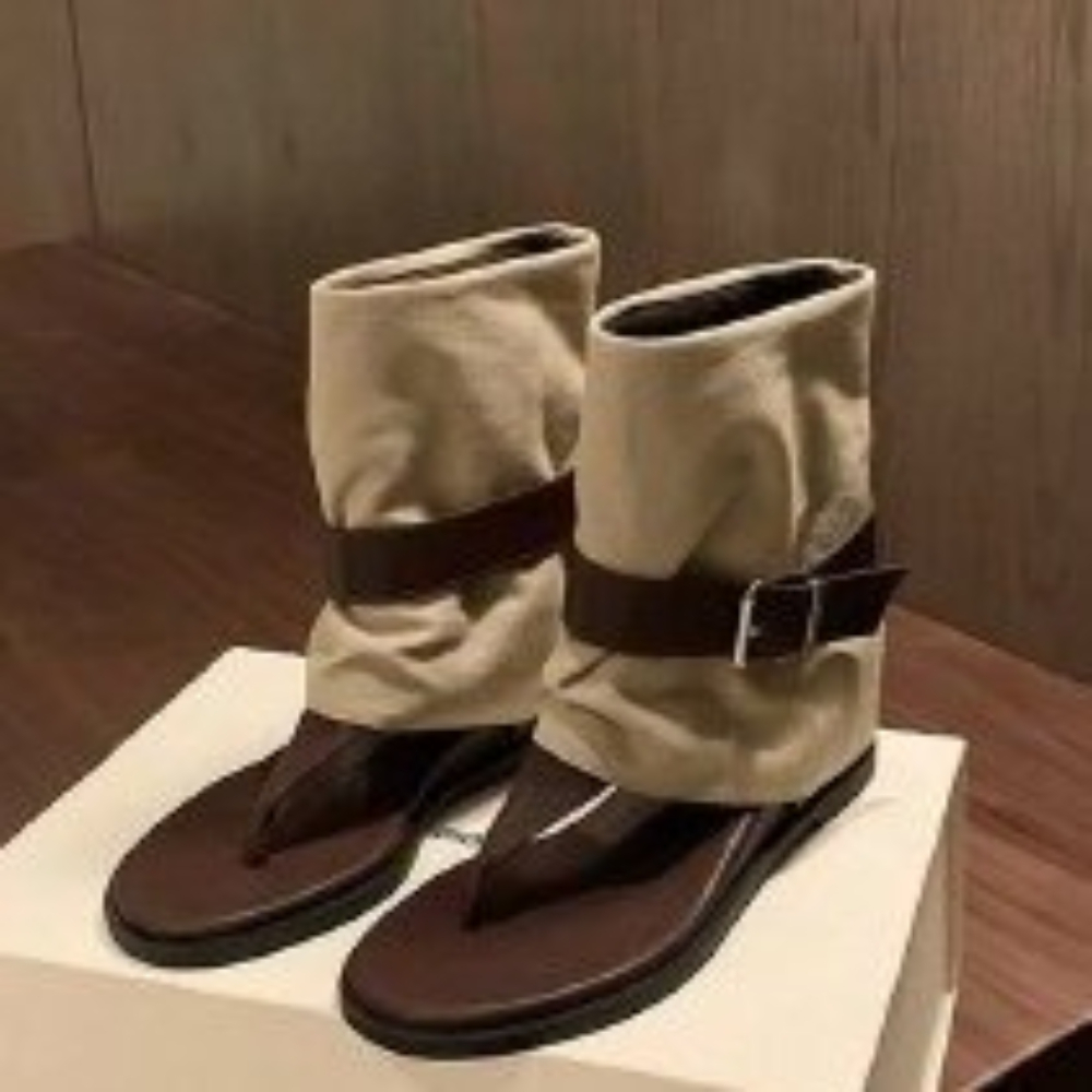 Women'S Fashion Gifts - Vintage Color Block Toe Ring Sandals