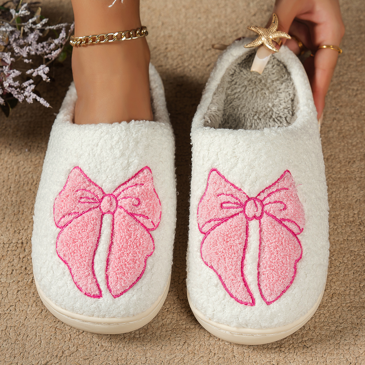 Women'S Fashion Gifts - Winter Plush Girl's Bedroom Slippers Cute
