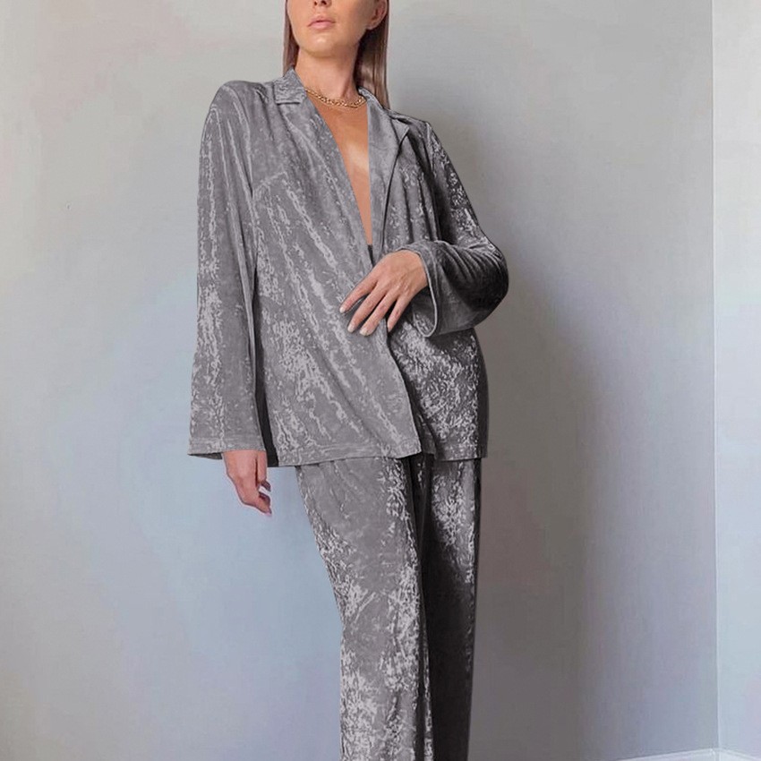 Women's 2-piece Sets Crushed V - Velvet Blazer Women 리뷰 및 가격