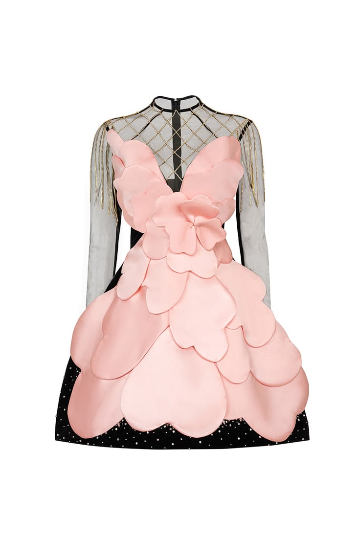 Gothic Black Pink Floral Mini  - Ruched Dress Mini 리뷰 및 가격