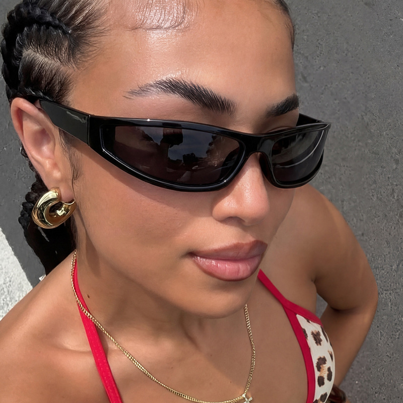 Y2K Narrow Rectangle Wrap Arou - Women Fashion Glasses 리뷰 및 가격