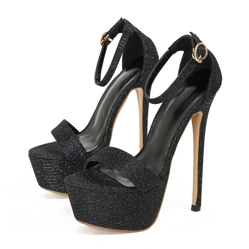 Women's Peep Toe Glitter Fabri - Women'S Fashion Gifts 리뷰 및 가격