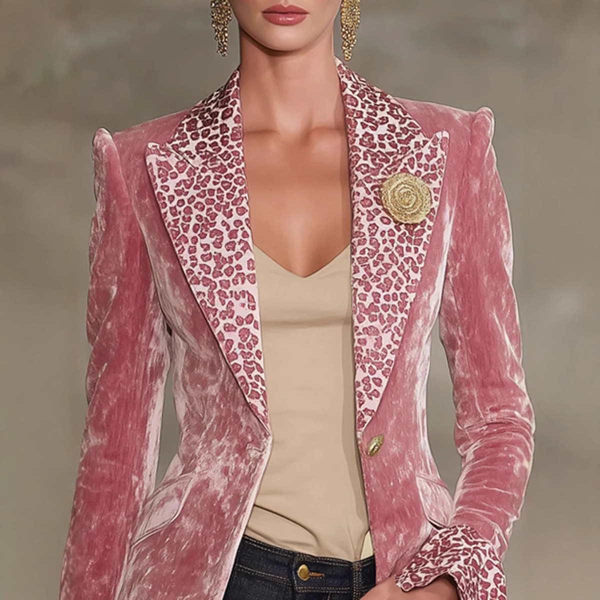 Women Velvet Blazer Leopard Pr - Velvet Blazer Women 리뷰 및 가격