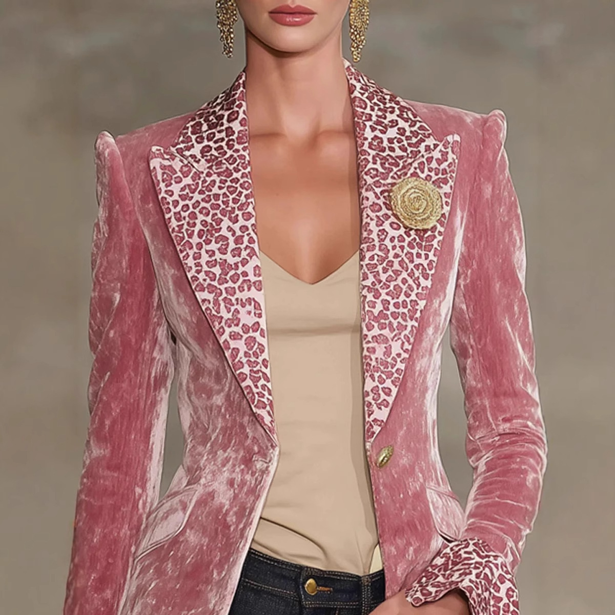 Women Velvet Blazer Leopard Pr - Velvet Blazer Women 리뷰 및 가격