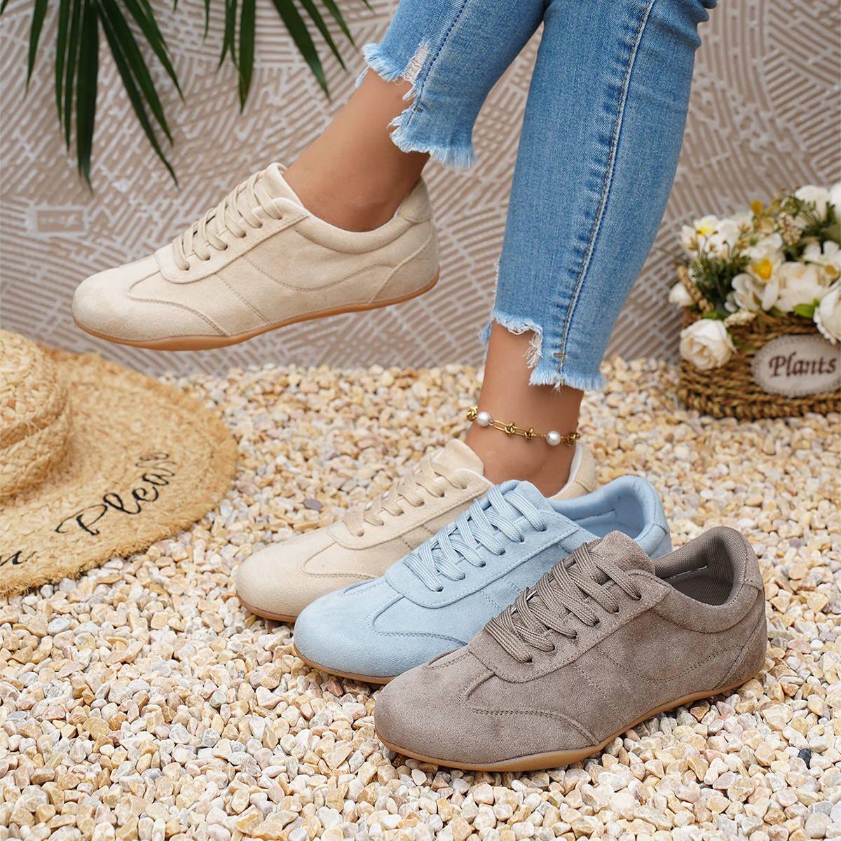 Women Natural Suede Leather La - Women'S Fashion Tennis Shoes 리뷰 및 가격
