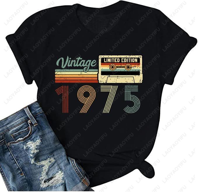 Vintage 1975 T-Shirts for Wome - Women'S Fashion Of The 70S 리뷰 및 가격