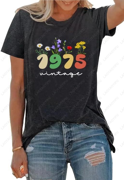 Vintage 1975 T-Shirts for Wome - Women'S Fashion Of The 70S 리뷰 및 가격