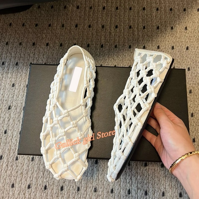 French Woven Mesh Hollow flat  - Women'S Fashion Shoes 리뷰 및 가격