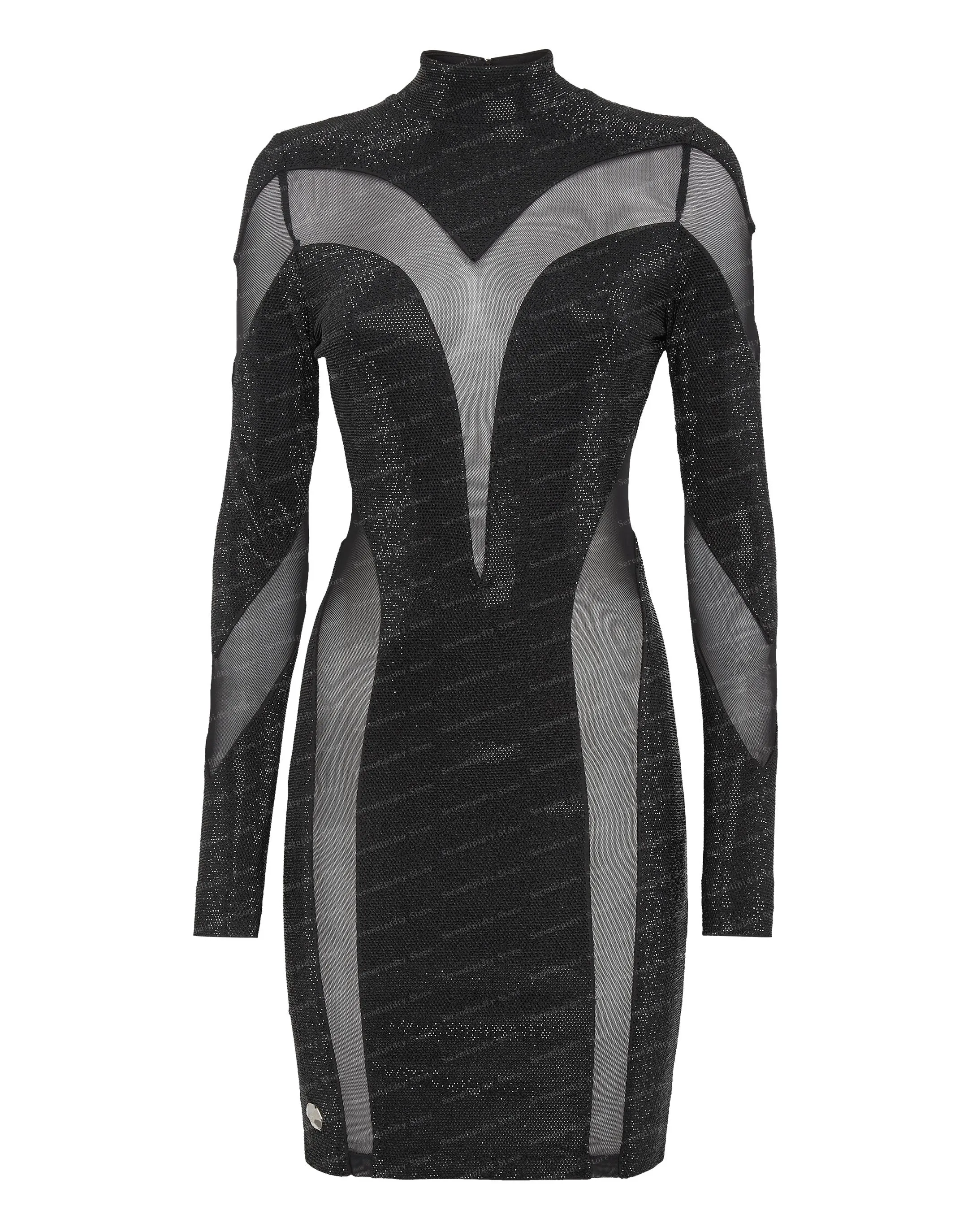 High Neck Black Satin Dress Se - Ruched Dress Mini 리뷰 및 가격