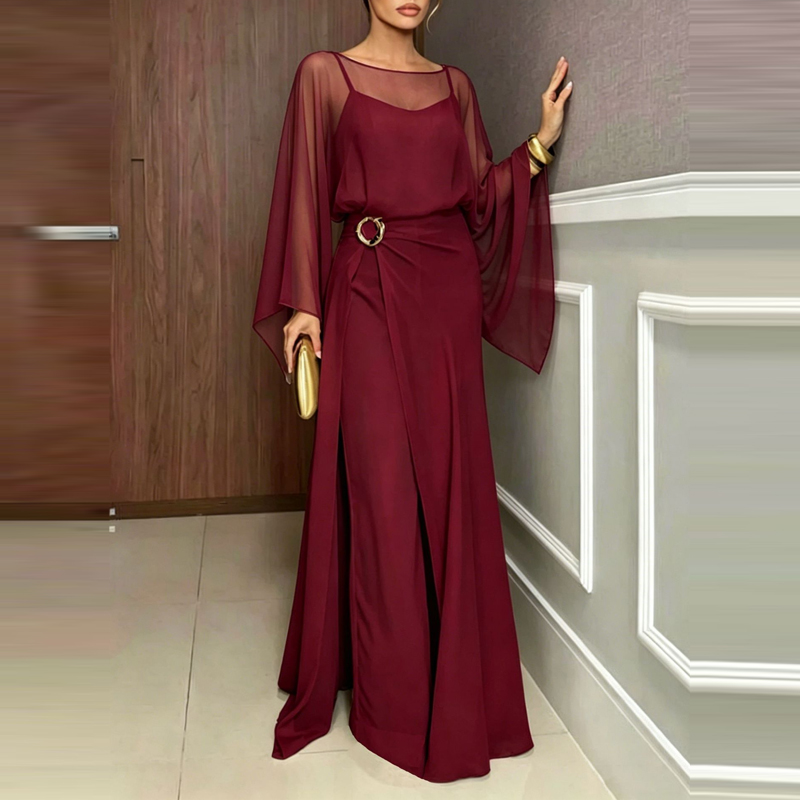 Women Fashion Chiffon Overalls - Women'S Fashion Vintage Off Shoulder Long Sleeve Jumpsuit 리뷰 및 가격
