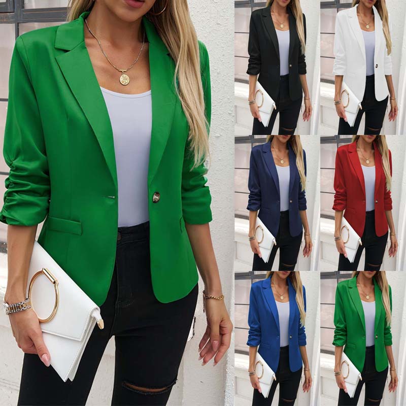  Women Autumn Spring Pockets  - Velvet Blazer Women 리뷰 및 가격