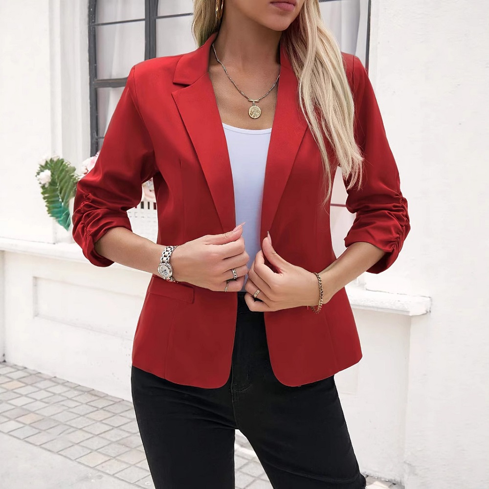  Women Autumn Spring Pockets  - Velvet Blazer Women 리뷰 및 가격