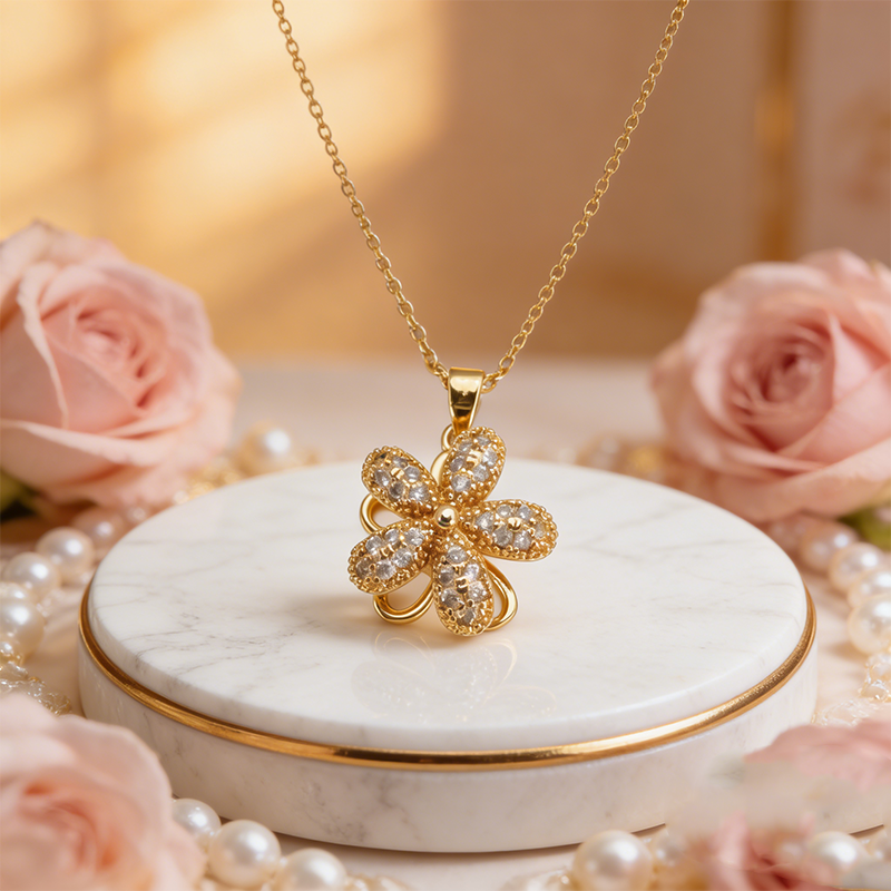 Flower Gilding Necklace Pendan - Women'S Fashion Gilded Age 리뷰 및 가격