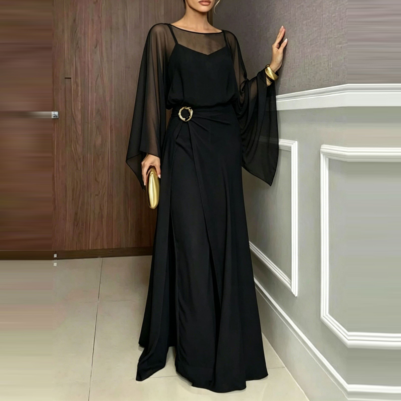 Elegant O-neck Cover Up Playsu - Women'S Fashion Vintage Off Shoulder Long Sleeve Jumpsuit 리뷰 및 가격