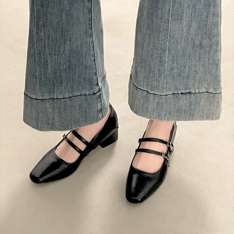 Square Toe Low Heel Women Silv - Women'S Fashion Shoes 리뷰 및 가격