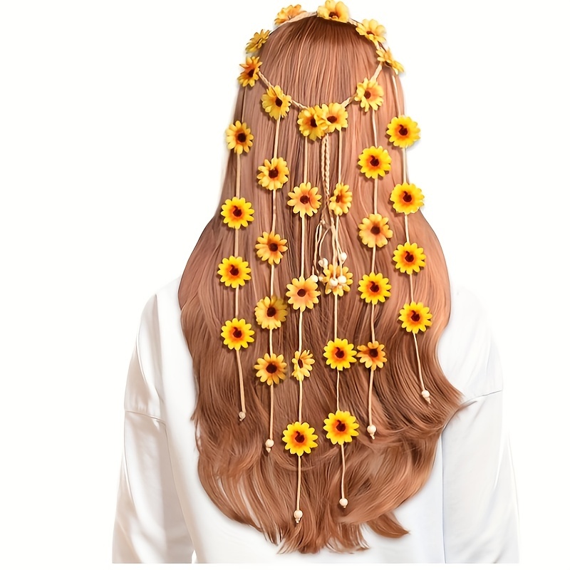 Flower hippie headband, flower - Women'S Fashion Of The 70S 리뷰 및 가격