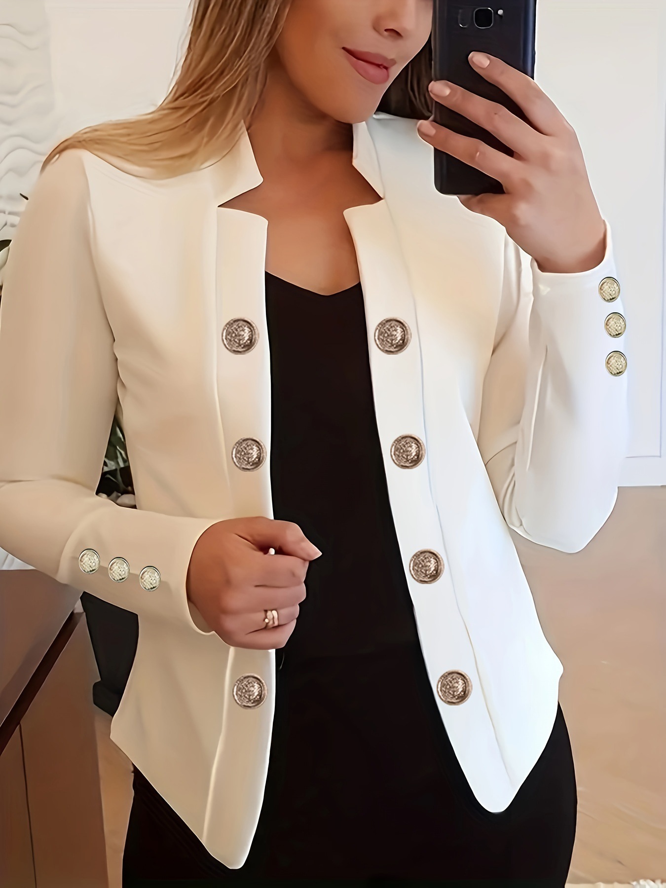 Womens Solid Color Suit Long S - Velvet Blazer Women 리뷰 및 가격