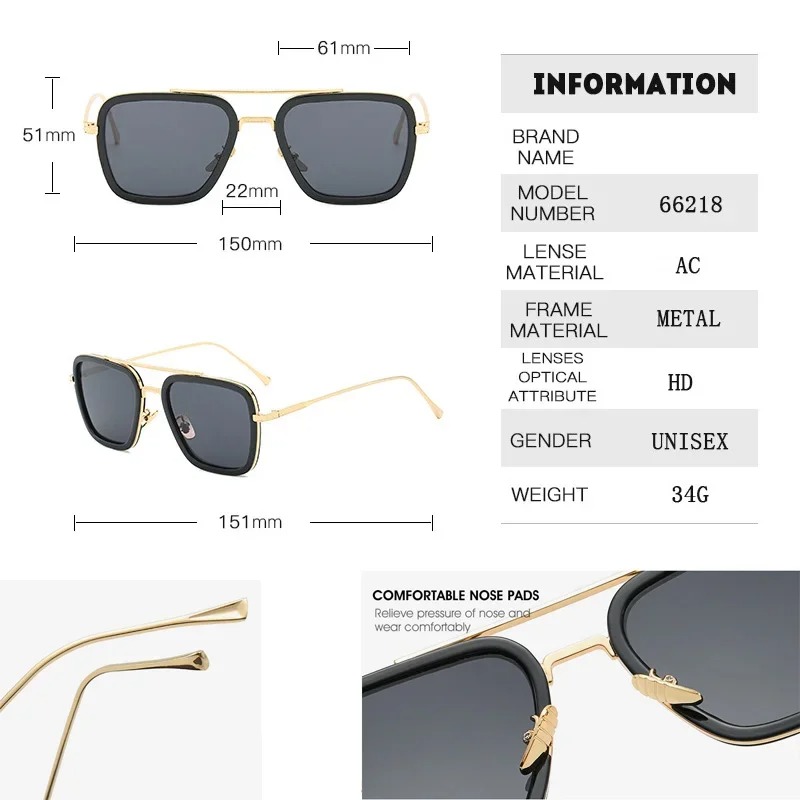 Steam Punk Tony Stark Sunglass - Women Fashion Glasses 리뷰 및 가격